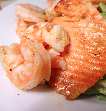 Grilled Salmon with Shrimp, A Mediterranean Diet Treat