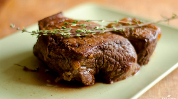 Roast Beef with Thyme, Garlic, and red wine