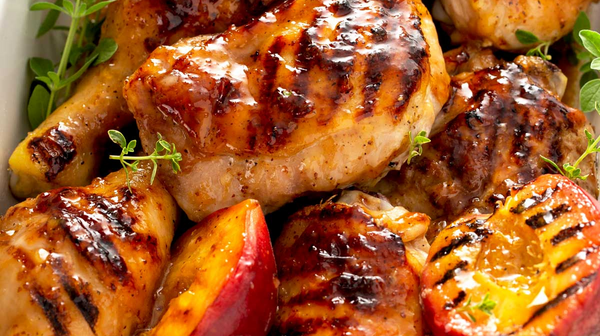 Grilled Chicken Breast with Sweet Peaches