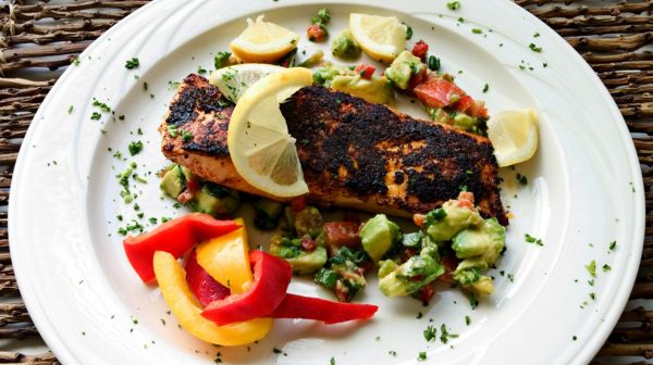 Blackened Salmon with Grilled Vegetables