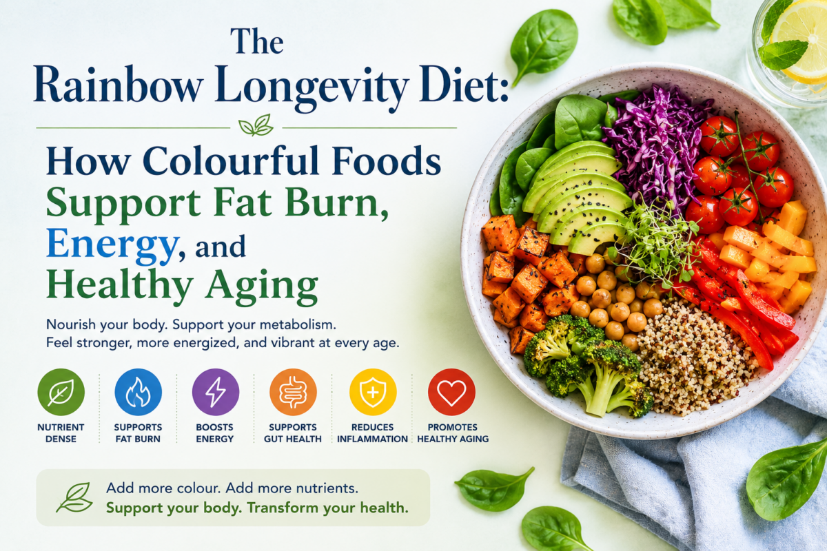The Rainbow Longevity Diet: How Colourful Foods Support Fat Burn, Energy, and Healthy Aging